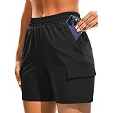 AFITNE Women's 5"/ 7" Hiking Cargo Shorts Quick Dry Lightweight Summer Athletic Running Shorts with Pockets UPF 50+