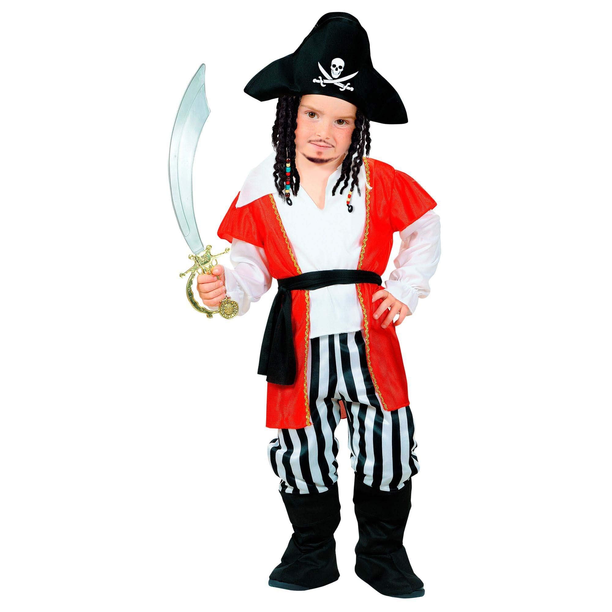 WIDMANN Pirate (shirt with coat, pants with boot covers, belt, hat) - (104 cm / 2-3 years)