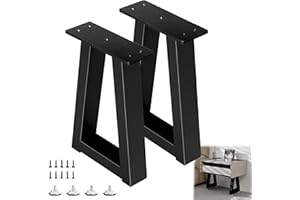 Y-CFHFC 14 Inch Trapezoid Metal Table Legs Black Bench Legs,DIY Furniture Metal Legs for Coffee Table, Bench Stool Legs Cabinet End Table Feet - Set of 2