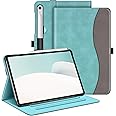 Fintie Case for Samsung Galaxy Tab S10 FE/ S9 FE 5G 10.9 Inch/Tab S9 11 Inch, Multi-Angle Viewing Protective Cover with Pocket, Auto Sleep/Wake, Turquoise