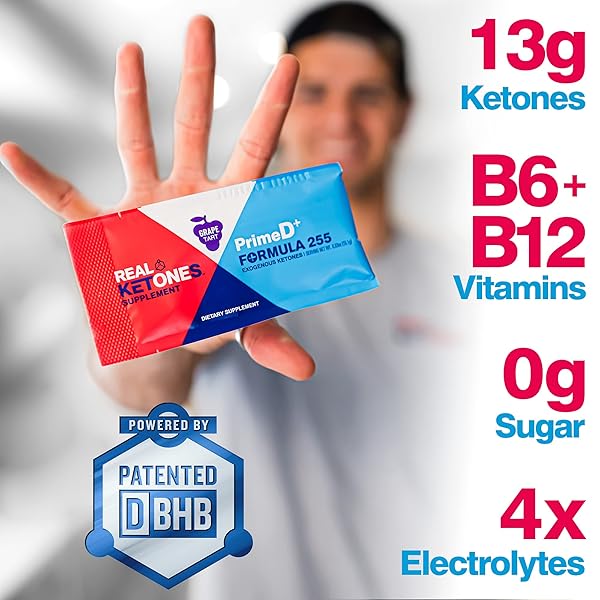 REAL KETONES EXOGENOUS KETO D BHB + MCT + ELECTROLYTES, CAFFEINE FREE DRINK MIX POWDER, GRAPE TART FOR RAPID KETOSIS (56 SERVINGS)