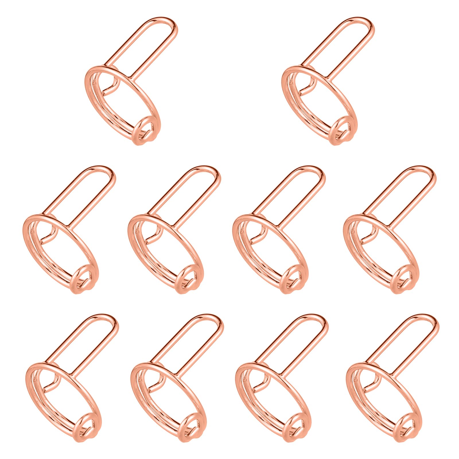 10pcs Wudu Nail Rings for Acrylic, Adjustable Reusable Finger Nail Rings for Muslim Women Copper Finger Tip Jewelry Gifts Nail Rings Non-Tarnish Polish Decoration for Wearing Manicure (Rose Gold)