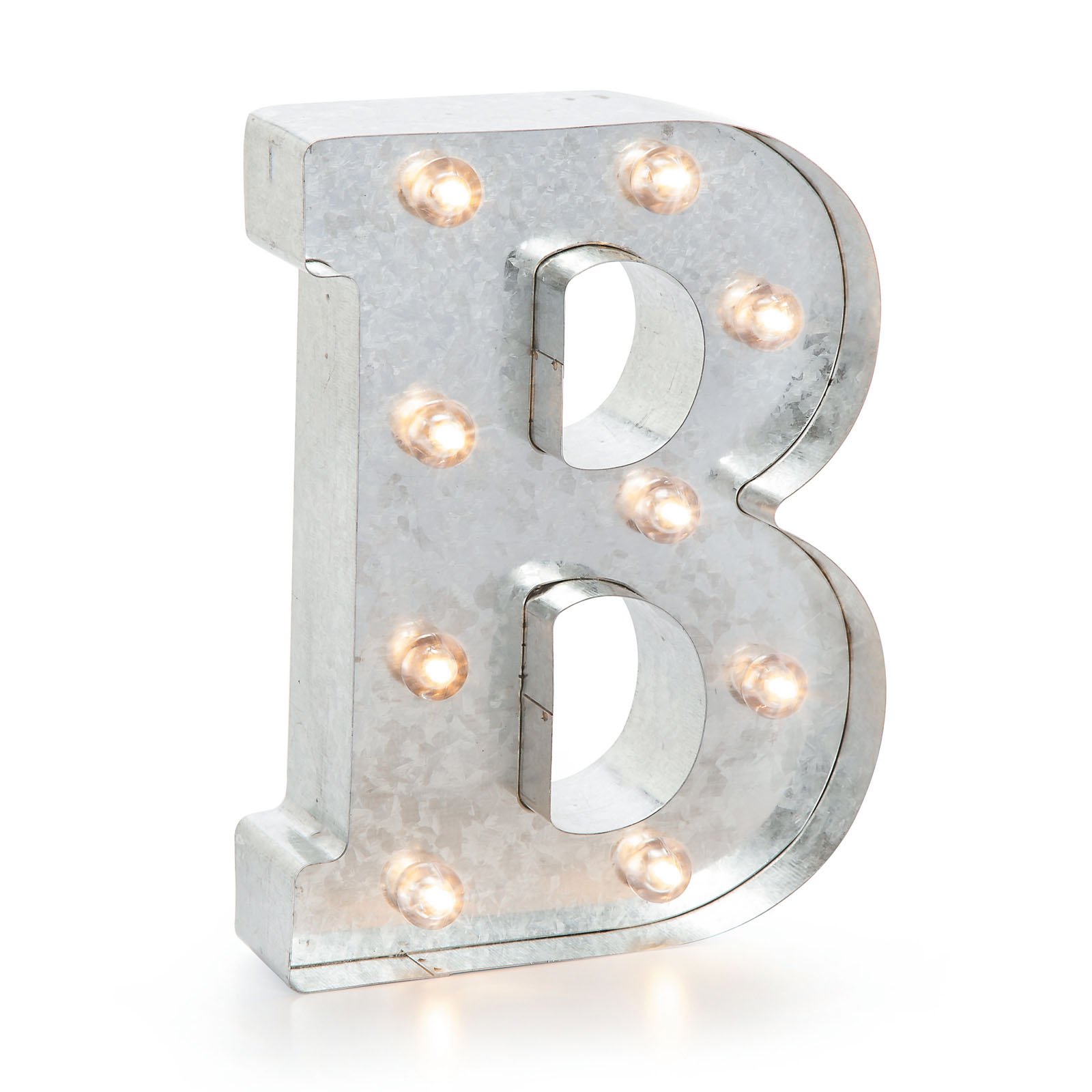 Darice Metal Silver Marquee Letter 9.875-inch, B