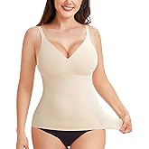 LODAY Compression Tank Tops for Women Tummy Control Shapewear Seamless Body Shaper Workout V-Neck Camisole Cami Tops