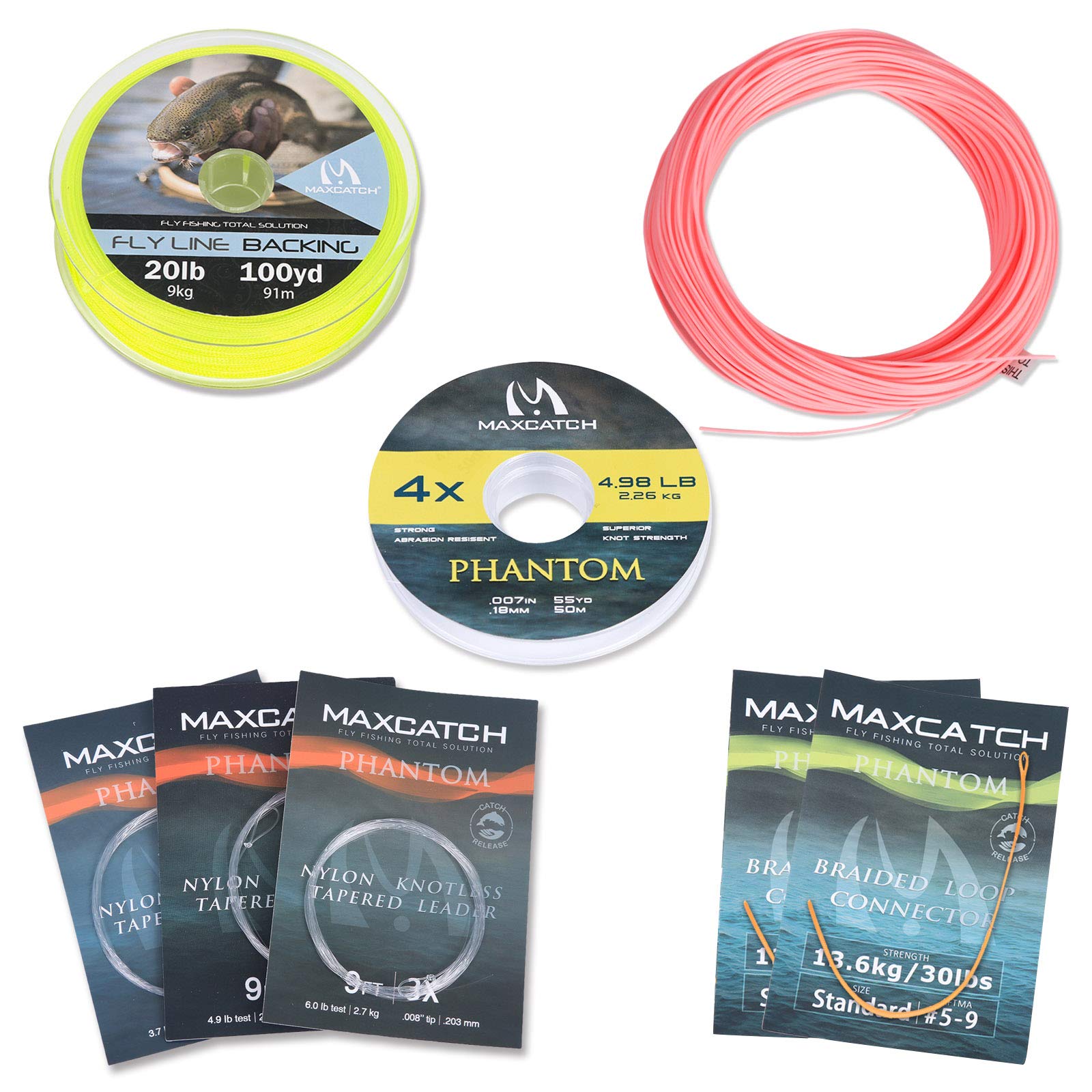MAXIMUMCATCH Maxcatch Weight Forward Floating Fly Fishing Line 100ft Yellow, Orange, Teal Blue, Moss Green, Pink (WF1F/2F/3F/4F/5F/6F/7F/8F/9F/10F) (Line Combo Pink, WF2F 100FT)