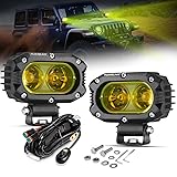 Auxbeam 4 Inch LED Amber Pod Light, 5050 Driving