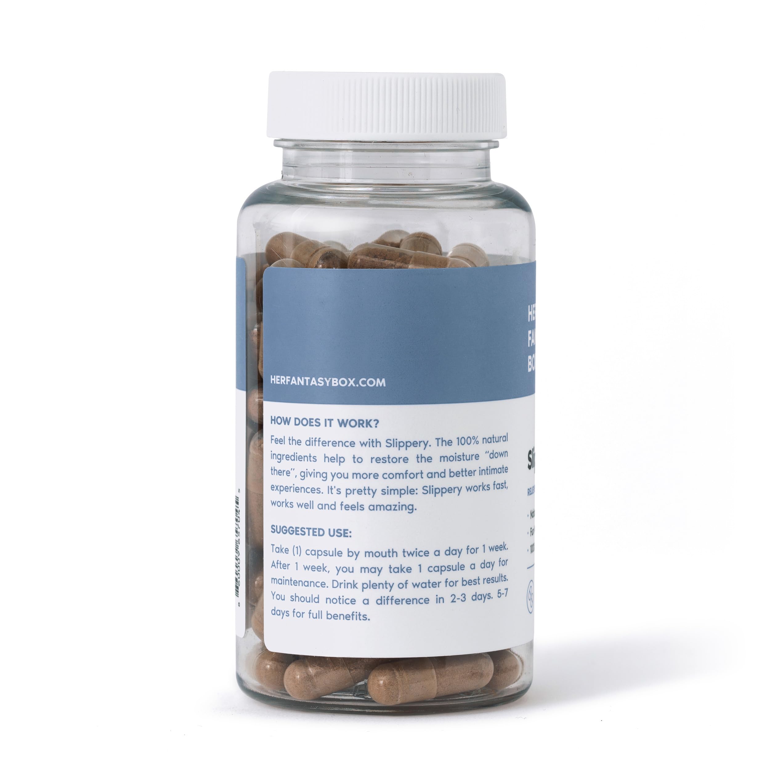 Her Fantasy Box | Slippery Box | Fast-Acting Slippery Elm Capsules for Feminine Wellness & Intimate Moisture Support – 60 Vegan Capsules