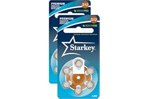 STARKEY PRODUCTS Starkey Size 312 Premium Hearing Aid Batteries 120 Pack - Mercury-Free - Zinc Air Technology - Made in USA - Plus Keychain Battery Case …