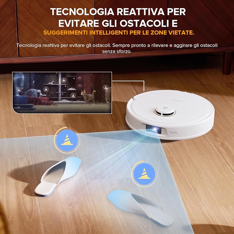 Qrevo S5V Robot Aspirapolvere Lavapavimenti, Mocio Estensibile