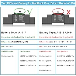 MYIYAE A1417 Battery Replacement for MacBook Pro 15