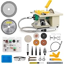 750W Variable Speed Table Saw - 6-Inch Multi-Function Cutting Tool With Accessories