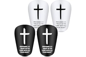 PullCrease 2 Pairs Mini Soccer Shin Guards Christian Faith 3.15 x 1.97 Inches Cross Small Shin Guards with Bible Verse Religious Soccer Football Pads for Kids Adult