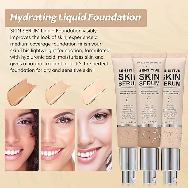 OMAKY PHOERA FOUNDATION MAKEUP,FLAWLESS SOFT MATTE FULL COVERAGE WITH MATTE FINISH,HYDRATING SERUM FOUNDATION,FACE MAKEUP FOR NORMAL AND DRY SKIN(N02 NUDE, 1PC)