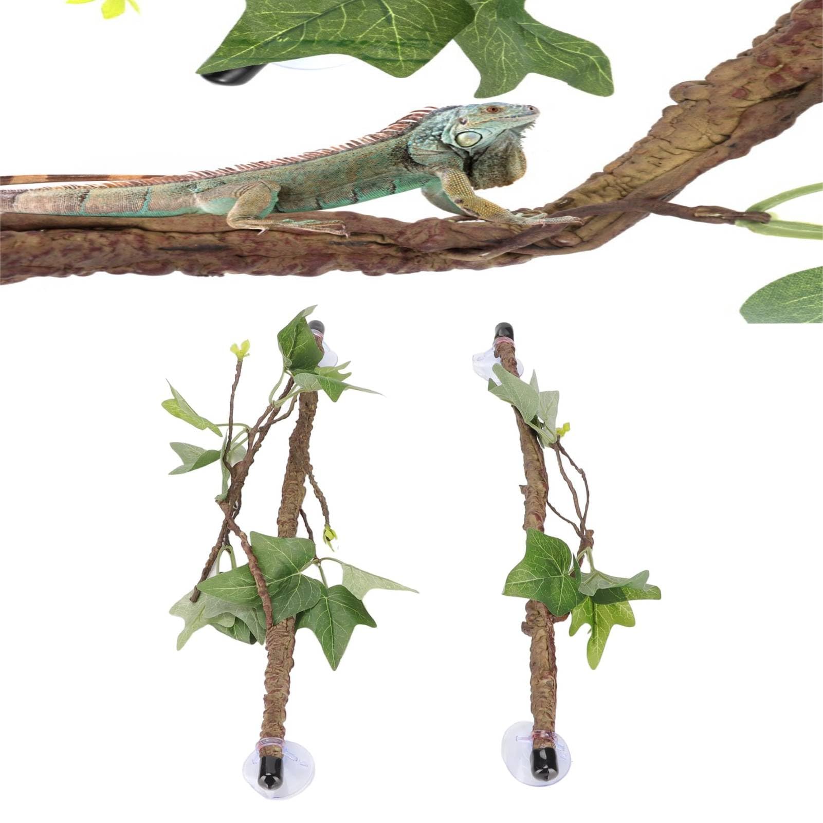 Reptile Vines, Reptile Corner Branch Plastic Artificial Tree Vine with Suction Cups for Amphibian Lizard Snake Climbing