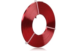 AKZYTUE Flat Aluminum Wire - 5 x 1mm - 32.8 Feet Wide Flat Jewelry Craft Wire for Bezel, Sculpting, Armature, Jewelry Making - Red