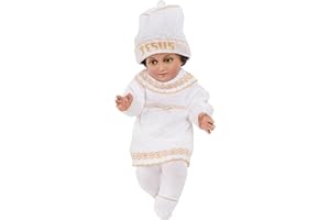 A&C Quinceañeras and More Baby Jesus hand Knitted outfit Traje Tejida para Niño Dios 2024 (10 cm)