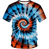 LAOLIUSN Funny Tie Dye T-Shirt Colorful Spiral Theme Tee Shirt