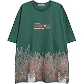 Aelfric Eden Mens Oversized Snow Mountain Graffiti Graphic Tee Summer Unisex Printed Casual Harajuku Top Tshirt