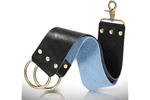 Naked Armor Straight Razor Leather Strop - 2.5" x 15" Cow Leather Razor Blade Sharpener with Brass Hooks, Black