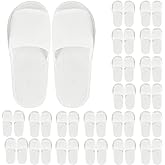 Seuqhck 20 Pairs Disposable Slippers, Open Toe Comfortable Cotton Spa Slippers Bulk, White Non-slip Hotel Guest Slipper for Home, Travel, Salon, Unisex, Men, Women