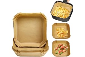 SIUDANGKA Square Mini Air Fryer Liners for Most 2qt Air Fryer, 100 Pcs Non-Stick Air Fryer Parchment Paper Pads Air Fryer Liners
