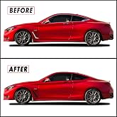 SlickMod Chrome Delete Blackout Vinyl Overlay for 2017-2021 Infiniti Q60 Coupe Window Trim (Full Side Kit, Gloss Black)