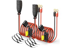 MELLBREE 2 Pack M6 24inch Wires Harness Compatible with NO-CO GC002 X-Connect, Genius Smart Battery Chargers Extension Eyelet Terminal Accessory