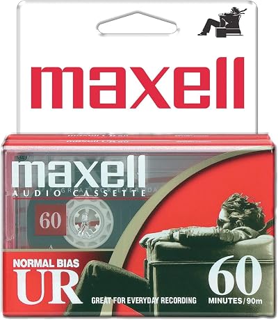 Maxell 109024 60 Minute Normal Bias Cassette Tapes 2 Pack Flat Packs