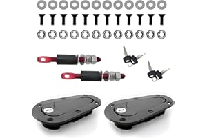 Yourkar Flush Hood Latch & Pin Kit, Durable Engine Bonnet Quick Release Latch & Pin Set for Racing Car, Automotive, Universal Car Accessories