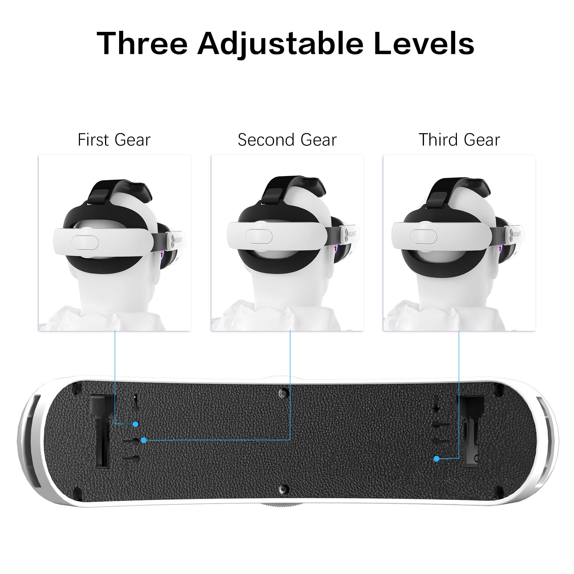 Head Strap for Oculus Meta Quest 3S Quest 3, Fashion Adjustable Comfort Enhanced Support VR Headset Accessories Strap No Battery Reduce Facial Stress and Gaming Immersion
