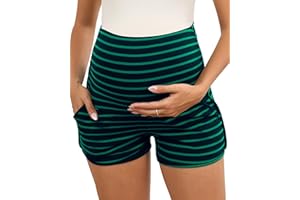 FMEYOA Maternity Shorts Over Belly Comfy Lounge Sleep Pajama Workout Athletic Pregnancy Shorts with Pockets