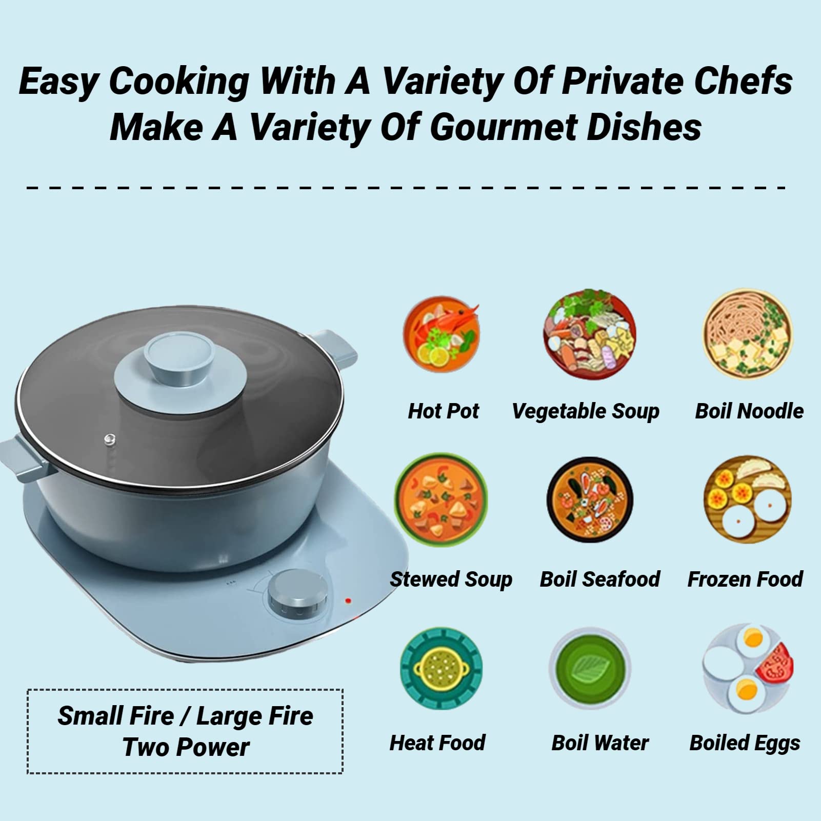 GOVNPJ Shabu Shabu Pot Electric, 3L Electric Hot Pot with Burner Split Electric Pot Non-Stick Hot Pot Electric, Kitchen Burner Stove with Shabu Hot Pot Electric Pot for Dorm,Family Cooking