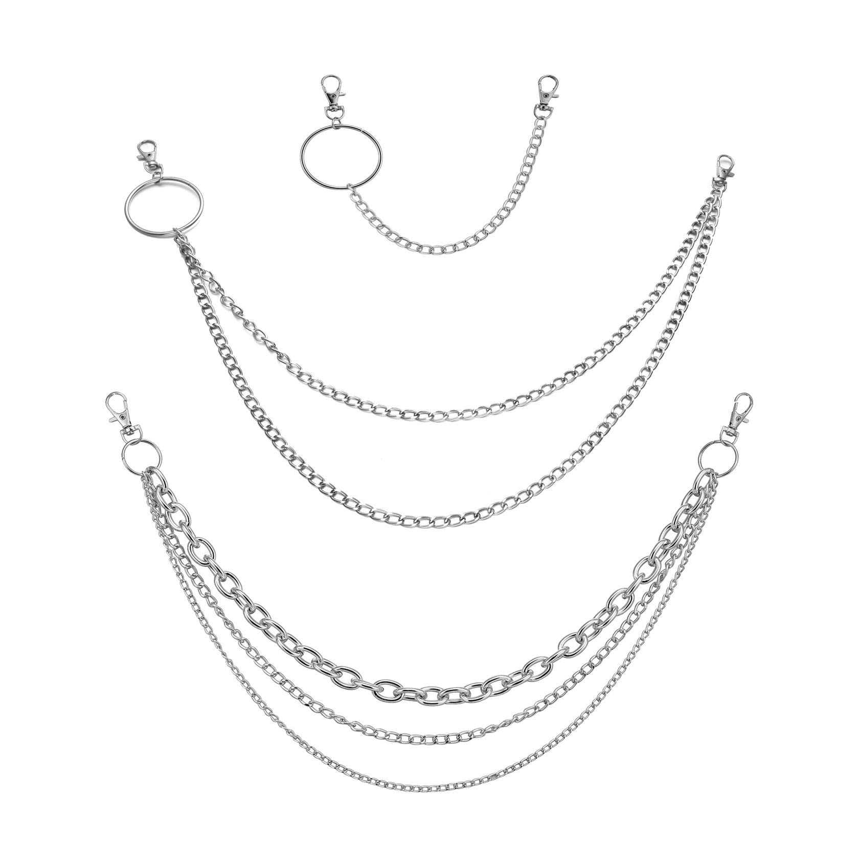 MILAKOO 3 Pcs Wallet Chain Pocket Chain Belt Chains Jean Chains with Lobster Clasp