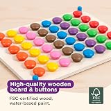 Nene Toys Wooden Color Matching Button Board 48 Buttons 8 Colors Montessori view 4