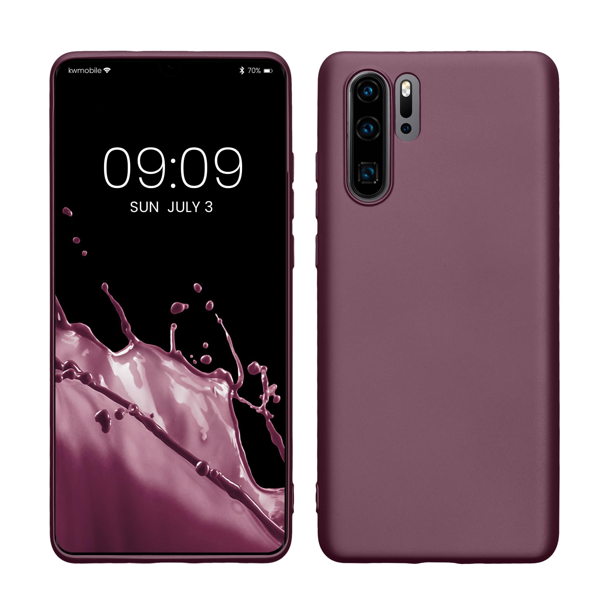 kwmobile Case for Huawei P30 Pro Case - Soft Slim Metallic TPU Silicone Cover - Metallic Lavender — image 1