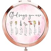 GAOLZIUY Christian Gifts for Women, Inspirational Gifts, Rose Gold Bible Compact Mirror, Religious Gifts for Her, Verse Makeup Mirror, Spiritual Gifts for Mom Sister Friend Grandma Coworker