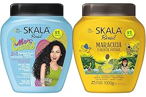 SKALA Hair Type 3ABC - Mais Cachos & Passion Fruit Combo - Hydrate Curls, Eliminate Frizz, For Curly Hair - 2-IN-1 Conditioning Treatment & Cream to Comb