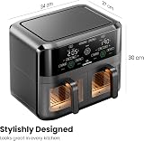 Chefman 5.6L Dual Air Fryer Oven with 2 Baskets Sync Finish Hi-Fry 2100W Black view 9