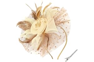 UINTOON Fascinators Hats for Women Tea Party Flower Pearl Feather Wedding Fascinator Hat Derby Hats for Women Girls