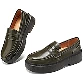 BEAUSEEN Women's Platform Chunky Penny Loafers Comfortable Lug Sole Slip-On Business Work Casual Dressy Shoes