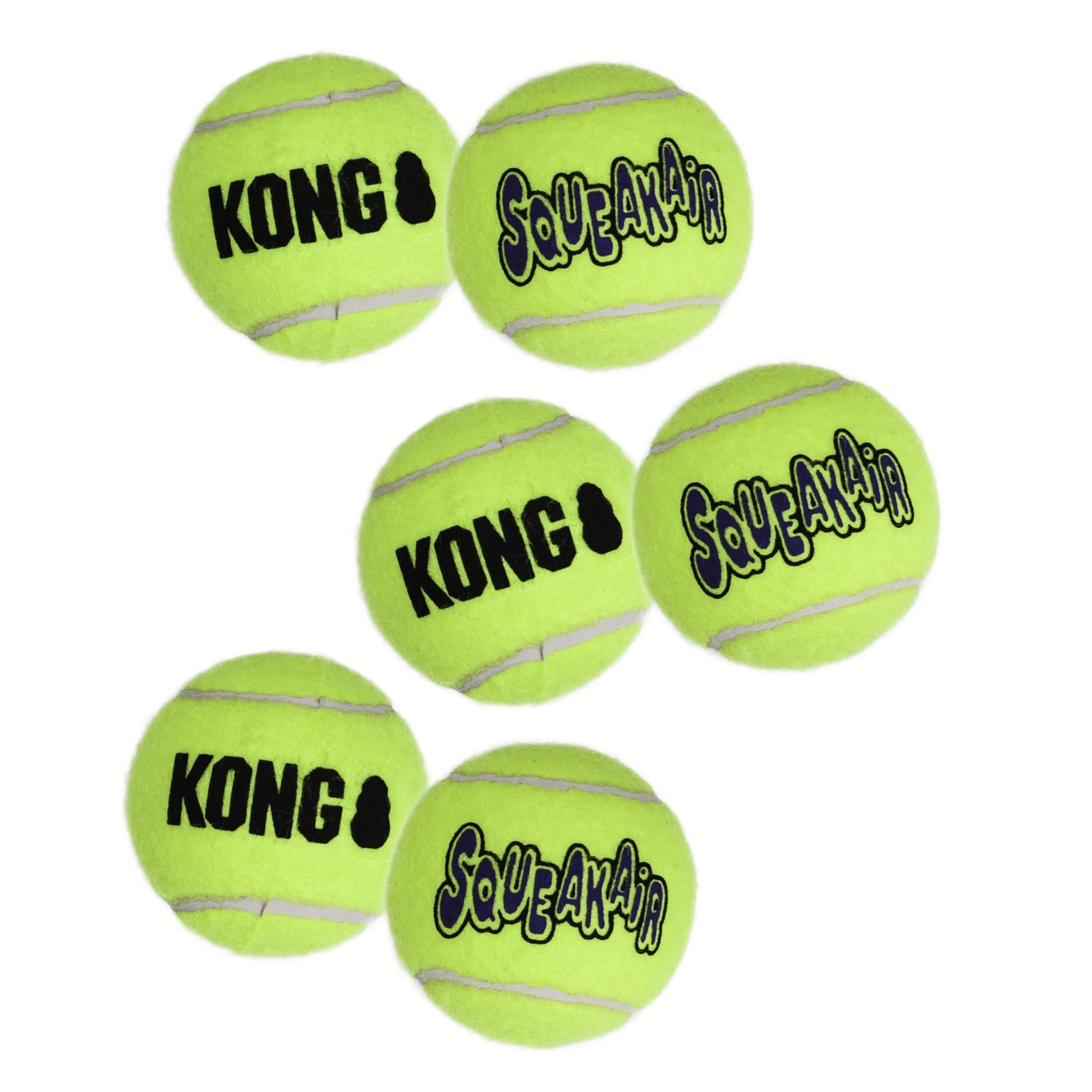 KONG - Toy Premium Squeak Tennis Balls, Gentle on Teeth - For Medium Dogs (6 Pack)