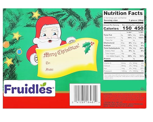 FRUIDLES CHRISTMAS MILK CHOCOLATE, CRISP KRINGLES PARTY BAG FILLERS, INDIVIDUALLY WRAPPED FOILS, KOSHER CERTIFIED DAIRY, NET. WT. 3OZ (85G) (3-PACK)