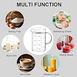 Luvan 500ml Glass Measuring Jug with 3 Scales ml oz cup High Borosilicate view 6