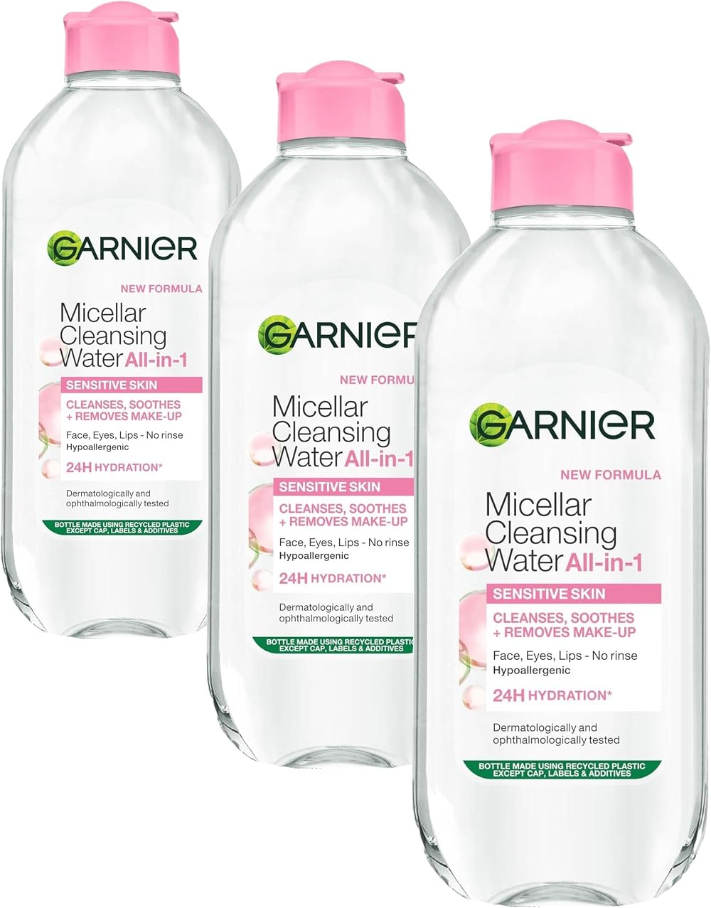 Garnier Micellar Cleansing Water 400ml 3 Pack Fragrance Free Vegan