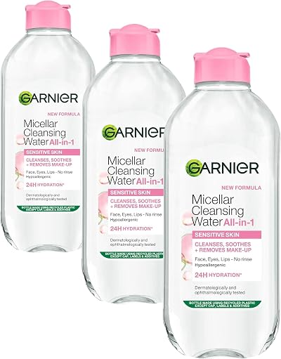 Garnier Micellar Cleansing Water 400ml 3 Pack Fragrance Free Vegan