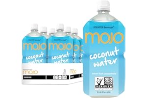 EQUATOR BEVERAGE MOJO Coconut Water | Hydration Drink & Sports Drink | Electrolytes Beverage 1043 mg | Vitamin B & C | Hydration Drink for Skin & Body | 33.8 Oz (Pack Of 6)