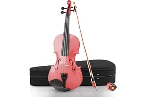 EPOFIT 1/4 Beginner Violin Kit, Complete Violin Set with Case, Bow, Rosin,Pink
