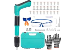 [Upgraded] Concrete Nail Gun Kits with 50pcs Round Nails,5 Speed Adjustable Manual Steel Nail Gun Tool,Wall Fastening Power T