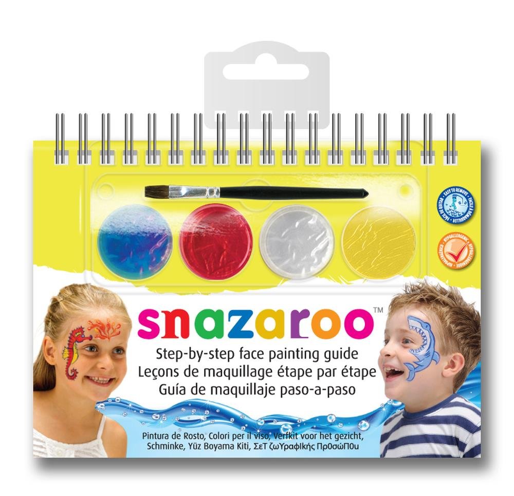 Snazaroo Unisex Face Paint A6 booklet with 2-Step Guide, Sea Wonders