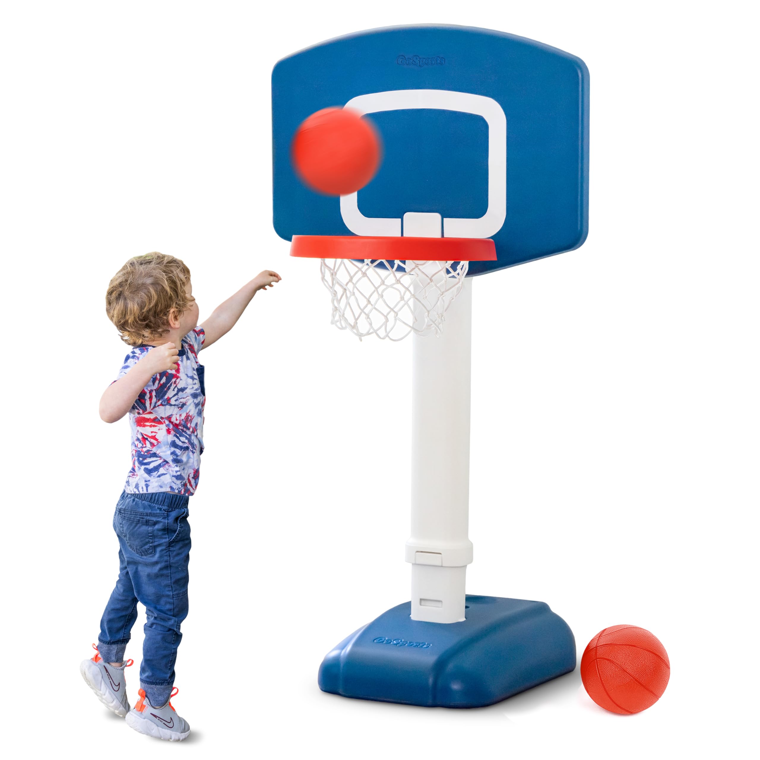 GoSports Tot Shot Toddler Basketball Set - Kids Indoor & Outdoor Toy Hoop with Adjustable Height